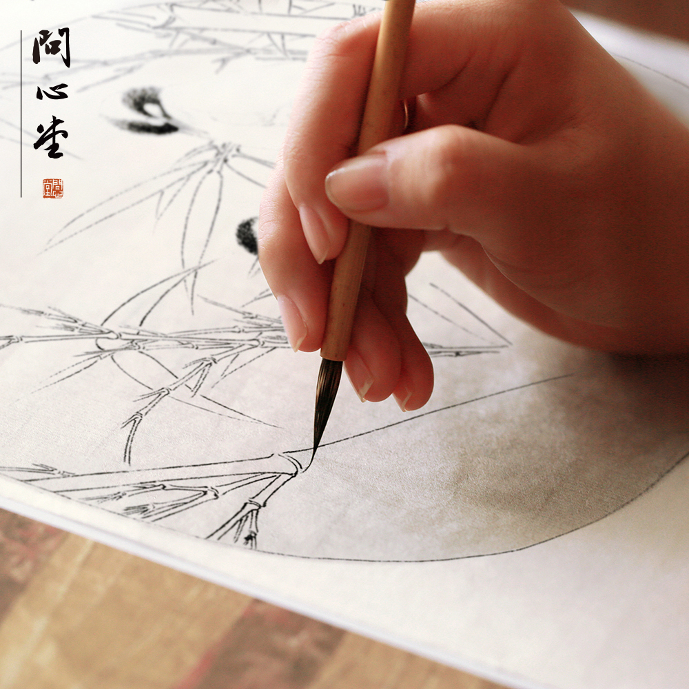 Ask Hall Tie Pen Brush Small-ex Stick Paint Straw Photo Block Draw Draw Calligraphy Practice Beginning to Learn Scripture Wrill Millium and Furrill Professional Level