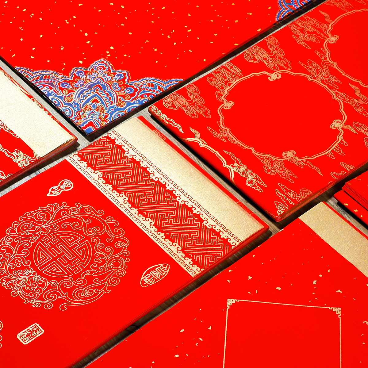 Wenxintang Wannian red batik couplet paper handwritten blank Spring Festival couplet paper high-end Spring Festival couplet 2022 Chinese New Year Tiger New Year couplet paper blank handwritten high-end home marriage couplet Chinese style