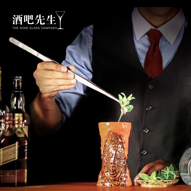 Mr. Bar Stainless Steel Bartender Tools Cocktail Decorative Clips Tweezers Fruit Clips Medical Tweezers