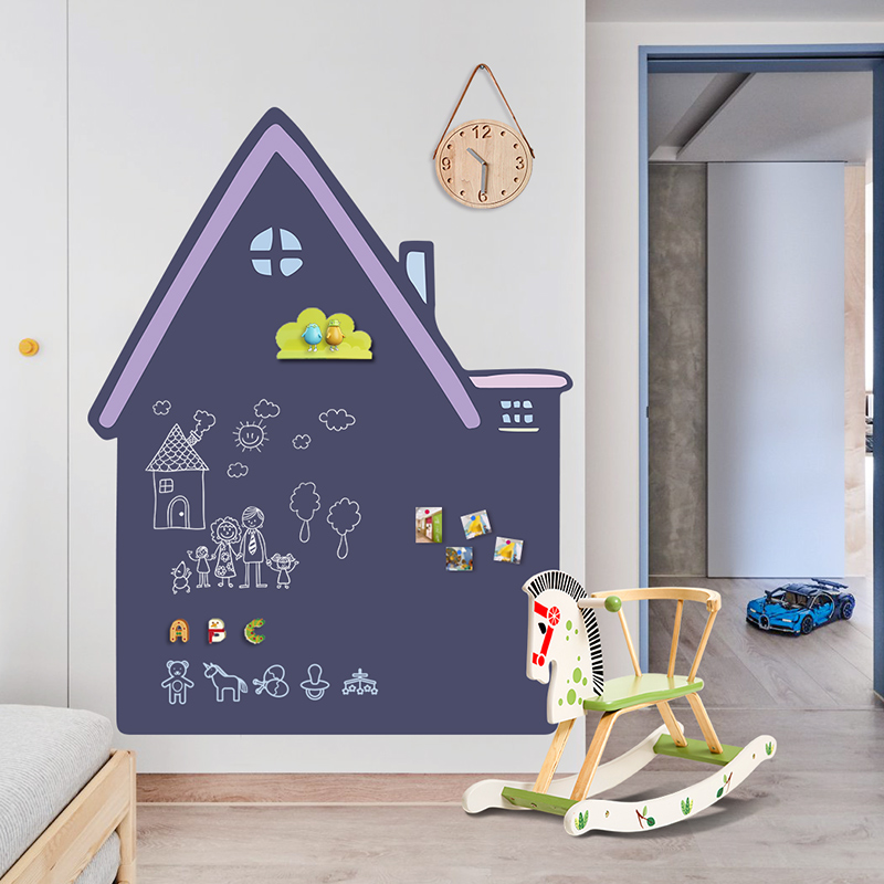 Minghang house shape blackboard wall stickers magnetic children's home small blackboard teaching magnetic stickers on the wall blackboard baby stickers drawing board wall-mounted can be removed without hurting the wall magnetic suction graffiti wall painting