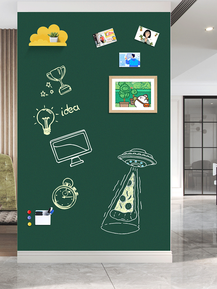 Minghang blackboard wall sticker magnetic removable does not hurt the wall tile glass wallpaper wall cloth wood decoration cabinet surface special whiteboard wall sticker Children's home teaching office writing painting graffiti Magnetic blackboard