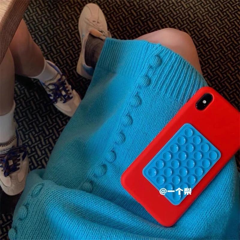 Korean ins Blogger's Same Style Trendy Niche Suction Cup Silicone Korean-Style Phone Case Suitable for Apple 16Promax/15Pro/14Pro Phone Case 17Pro/13Pro Case Xsmax