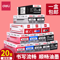 Deli neutral refill 0 5mm black 0 38mm Press black red blue bullet refill 0 35mm full needle tube for finance 0 7mm Signature water refill Student refill 20