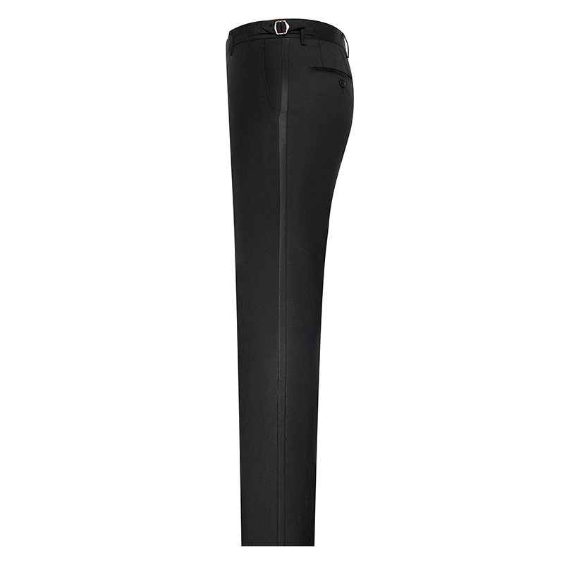Men's Black Italian-Style Striped Patchwork Slim-Fit Naples Dress Pants