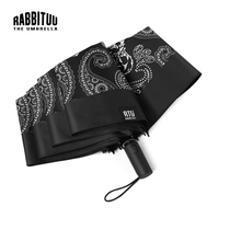 rabbituu sunscreen (cashew) automatic umbrella Mens large parasol sun umbrella womens rain and rain dual-use vinyl