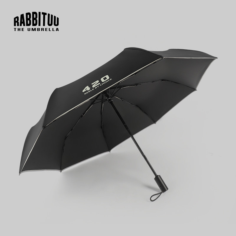 rabbitu sunscreen (420 reflective) Umbrella male beach umbrella Automatic large shading umbrella upf50 black glue