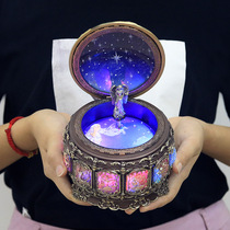 Diy Constellation Retro Music Box Music Box Creative Boutique Christmas Birthday Gift for Girls Rotating and Luminous