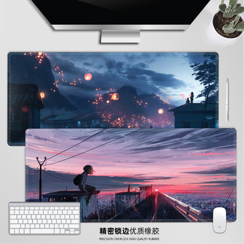 Oversized mouse pad boys two-dimensional anime computer pad custom thickened large lock edge student game keyboard pad