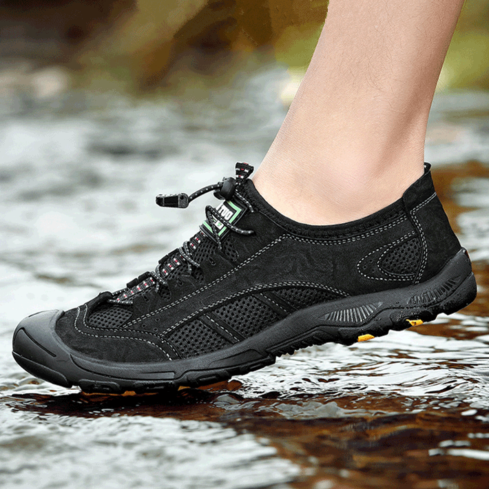 Climbing shoes men's shoes 2019 summers men hiking shoes Creek Shoes Outdoor mesh Shoes Bull Leather Hollowed-out breathable travel shoes