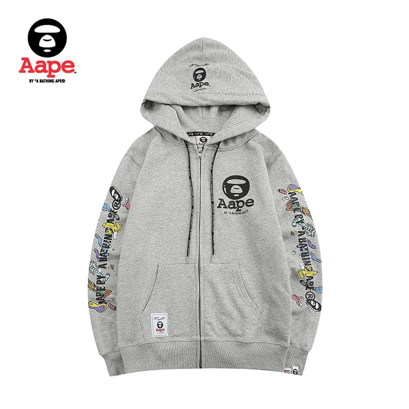 Демисезонная хлопковая кофта с капюшоном, камуфляжный кардиган на молнии, худи, толстовка, свободный крой