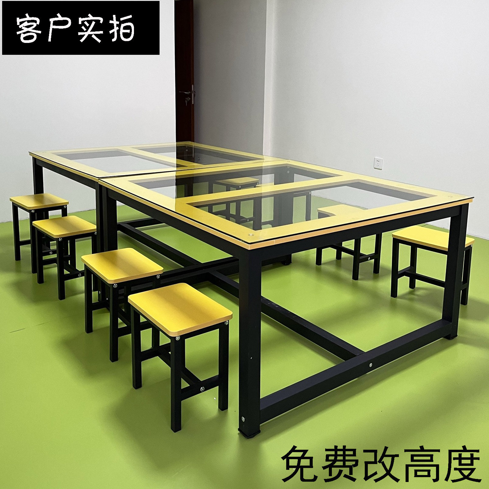 Children's Painting Glass Table Kindergarten Fine Art Painting Table Elementary School Students Learn Handcrafted Calligraphy Painting Room Drawing Table