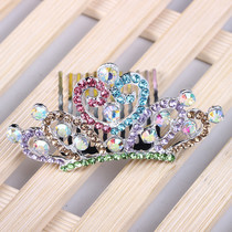 Creative European and American childrens birthday performance Water drill crown festival inlaid with hair comb Comb Temperament Small Head Cap Supply
