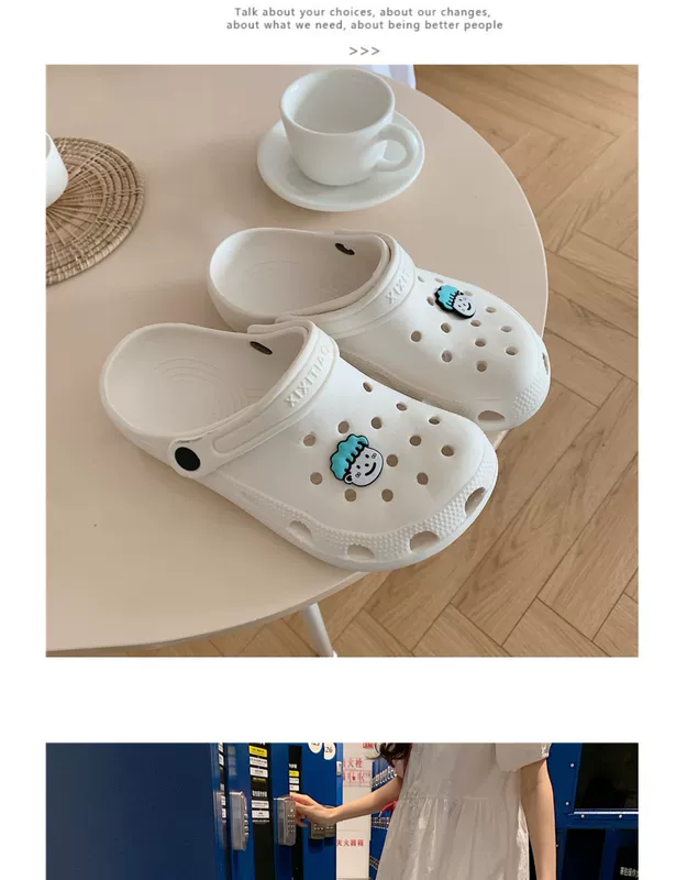 Crocs giày dành cho nam giới và phụ nữ trượt mùa hè y tá thời trang tiện nghi của nhà trượt cặp đôi dễ thương dép phẳng ins