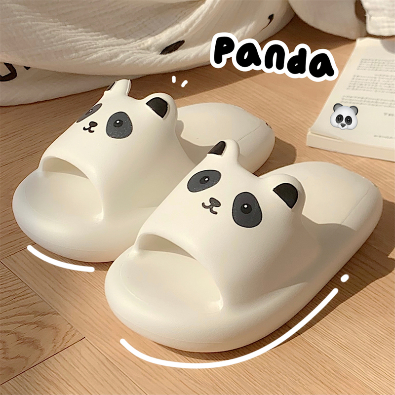 Eva Cartoon Panda Slippers with a Stepping-On-Poop Sensation, Fashionable Internet Celebrity Style for Women, Summer Indoor Thick-Soled Non-Slip Sandals for Students, Men's Version
