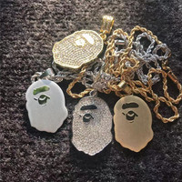 Hiphop Chain Chris Brown Bape Same Chain Ape Human Terminal Permination Hop Hop Tide Clothing