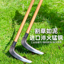 German long-handled sickle manganese steel imported hoeing and cutting grass long pole mowing sickle grass cutting cheap knife tool express weed