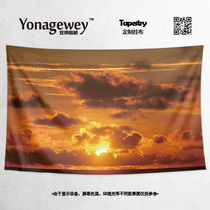 Sky Sunlight Clouds Clouds Healing Wind Net Red Grass Bedroom Decorative Painting Background Wall Cloth Wall Wall Wall Poster Tapestry