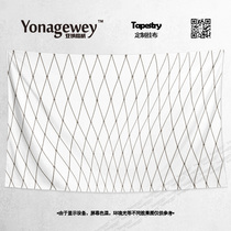 Nordic creative minimalist designer simple line grid decorative painting cloth background hanging painting cloth tapestry