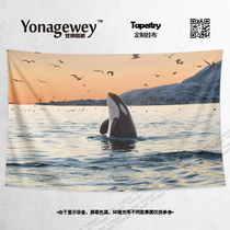 Marine creature Beluga Blue Whale Killer Whale Photo surrounding bedroom decoration painting background wall cloth poster hanging cloth