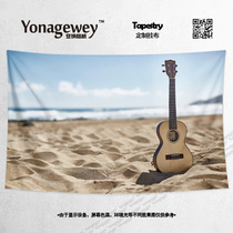 Ukulele Hawaiian Ukulele niche instrument surrounding poster decorative painting background wall cloth hanging cloth tapestry