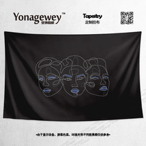 Simple black modern sexy girl wind TV sofa Wall decorative painting background wall cloth poster tapestry hanging cloth