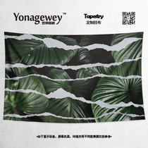Southeast Asia tropical plant leaf style peripheral illustration living room decorative painting poster background wall cloth hanging cloth blanket curtain