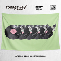 Retro sentiment vinyl record peripheral illustration studio personality decorative painting poster background wall cloth hanging cloth tapestry