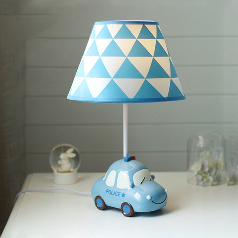 Car children's room table lamp boy bedroom bedside lamp creative cute cartoon boy adjustable light warm light