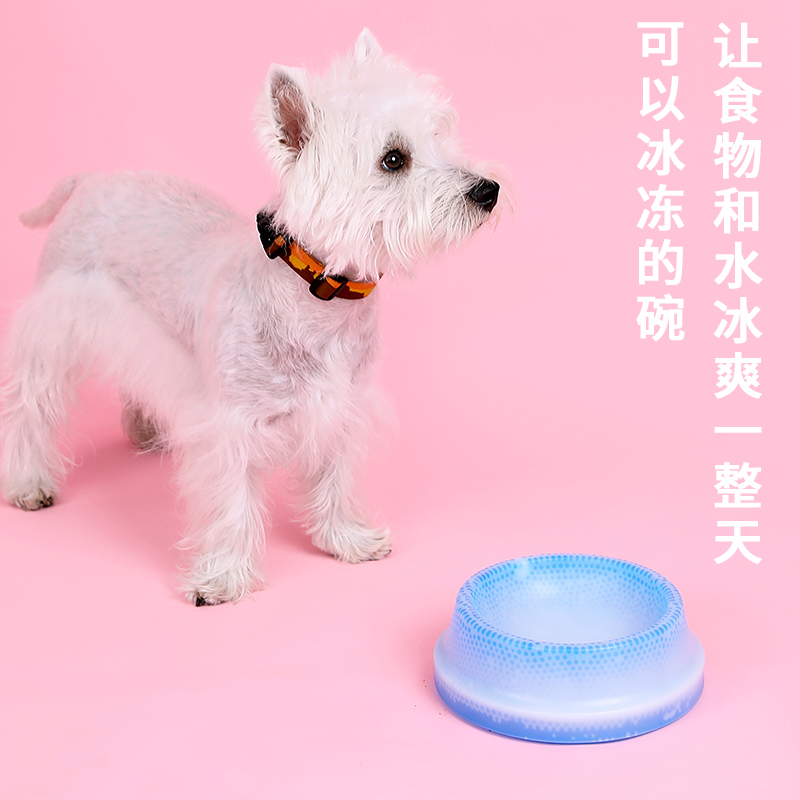 Freezable water bowl ice bowl dog bowl cat bowl dog bowl pet bowl dog food bowl cat water bowl anti-overturn drinking bowl