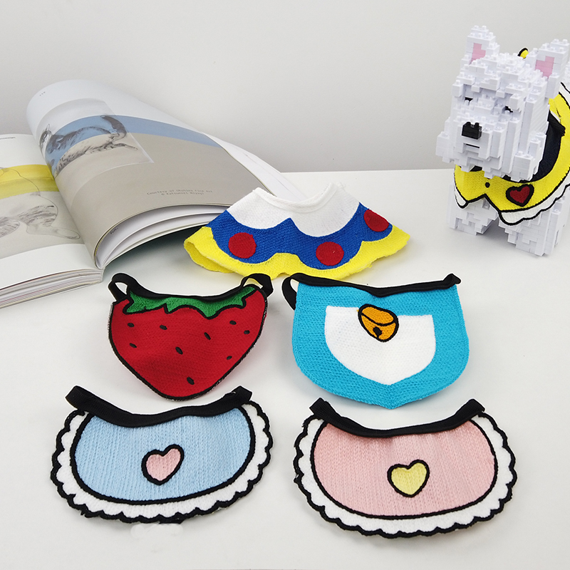 New Year cat bib dog saliva towel bib cat pet scarf jewelry cute dog bib mouth pocket decoration