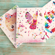 Creative colored diamond paste wooden frame painting children's handmade diy fabric clay painting set 3-8 year old girl toys
