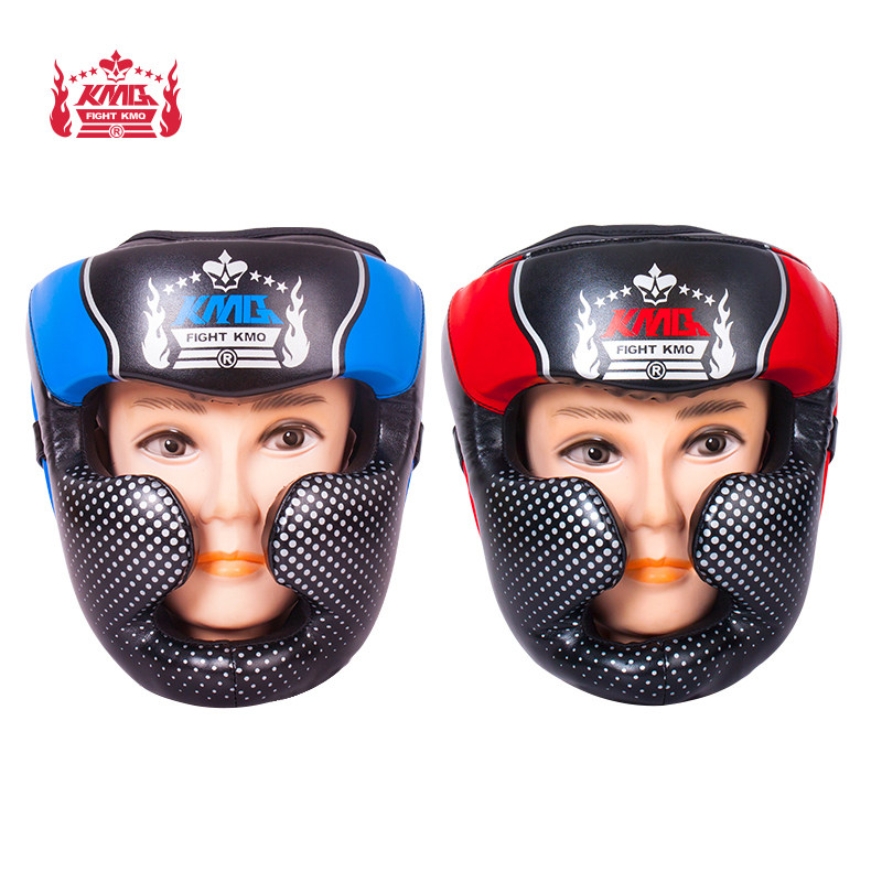 Kang Mei Que Sanda Head Pad Adult Professional ThickEn Whole Monkey Face Fighting Head Pad Children Training Muay Thai Boxing Head Guard