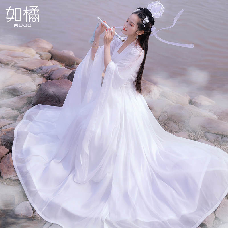 2025 new hanfu women's chinese style clothing, exquisite and ethereal white  fairy costume inspired by the