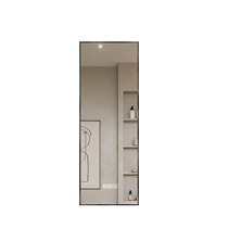 Black frame bathroom vertical basin mirror wall-mounted rectangular radar sensor LED light smart bathroom mirror custom-made