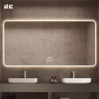 Gương phòng tắm thông minh treo tường có đèn LED Gương phòng tắm có màn hình cảm ứng Gương phòng tắm treo tường nhà tắm