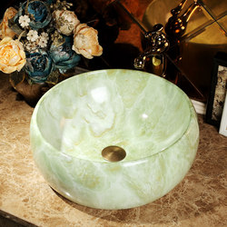 Ceramic Countertop Basin Art Basin Round European Marble Basin Bathroom Washbasin Washbasin For Home Single Basin