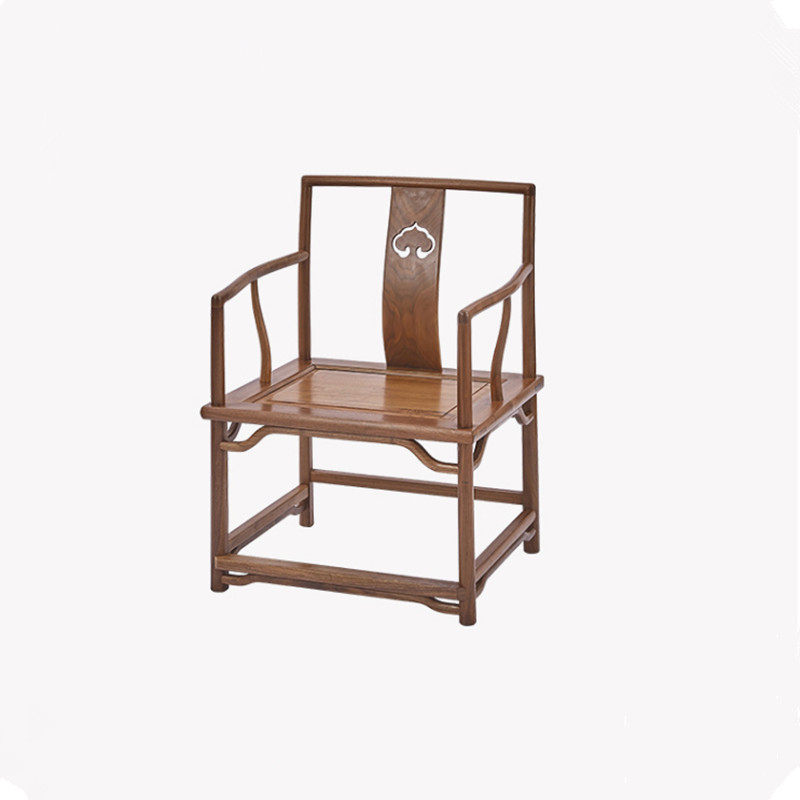 New Chinese style hotel solid wood dining chair modern minimalist leisure chair tea chair peach heart chair round chair meeting chair furniture customization