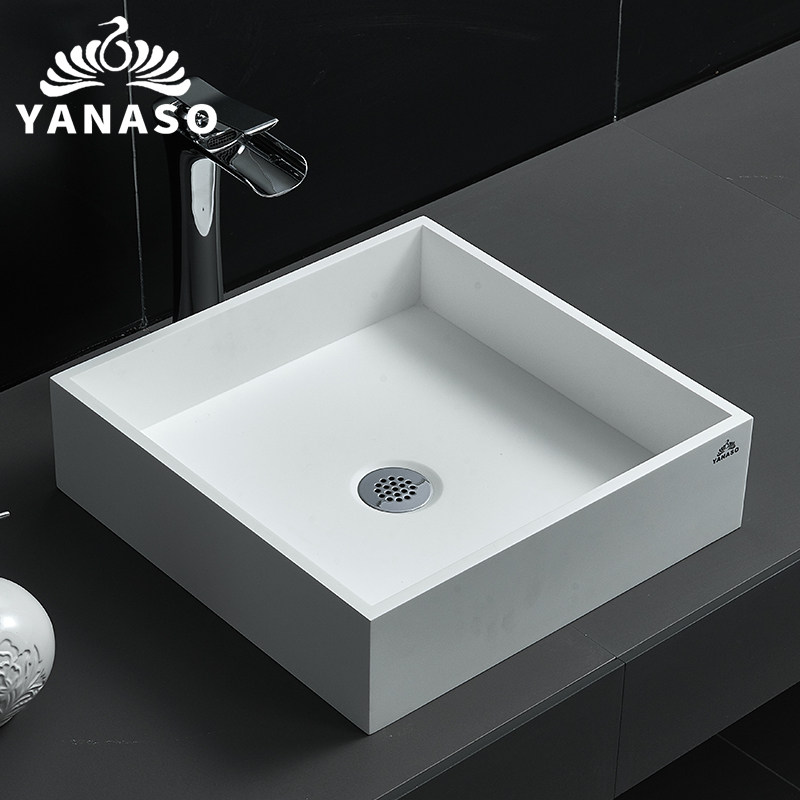 Yanasuo table basin Household simple artificial stone wash basin Wash basin square basin Wash basin Art basin can be customized
