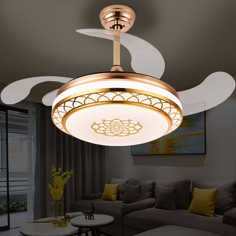 Chinese style fan light invisible ceiling fan lamp living room electric fan electric fan lamp retro dining room lamp with fan-Taobao