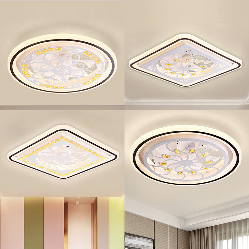 Light and luxurious modern suction top fan light 2023 New bedroom dining room Living room invisible electric fan lamp ceiling fan lamp integrated-Taobao