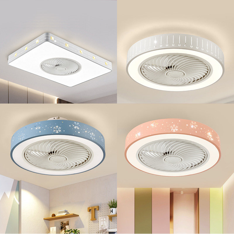 Smart suction top fan light bedroom Nordic ceiling fan lamp Home dining room Children's room electric fan lamp integrated fan chandelier-Taobao