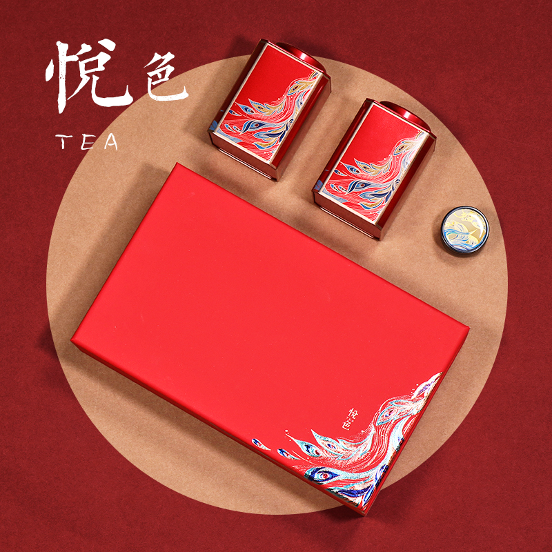 High-grade tea gift box empty box half a catty general tea can tin can beautiful retro Chinese style packaging box