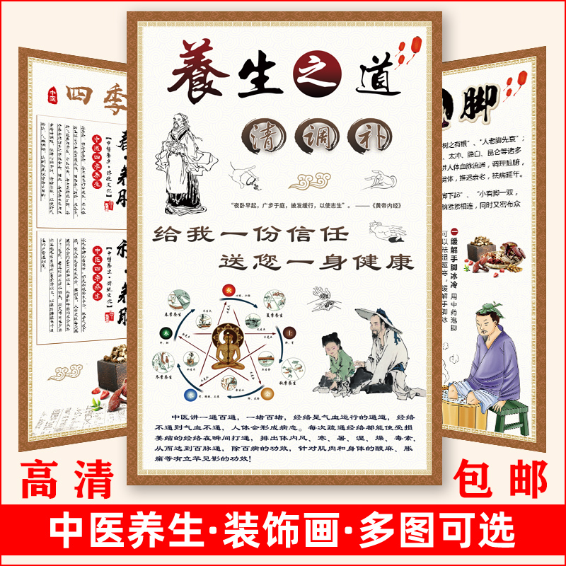 Traditional Chinese Medicine Physiotherapy Health Preservation Beauty Salon Viscera Theory Propaganda Five Elements Health Preservation Knowledge Wall Chart Poster in Blocking Poster Poster Plot Health Preservation Hall Wall Painting Advertising Picture Wall Chart Wall Sticker