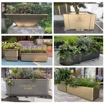 Outdoor Landscape Stainless Steel Flower Box Square Sales department Commercial Street Beauty Chen Flower Flower Altar Municipal Outswing Planting Box