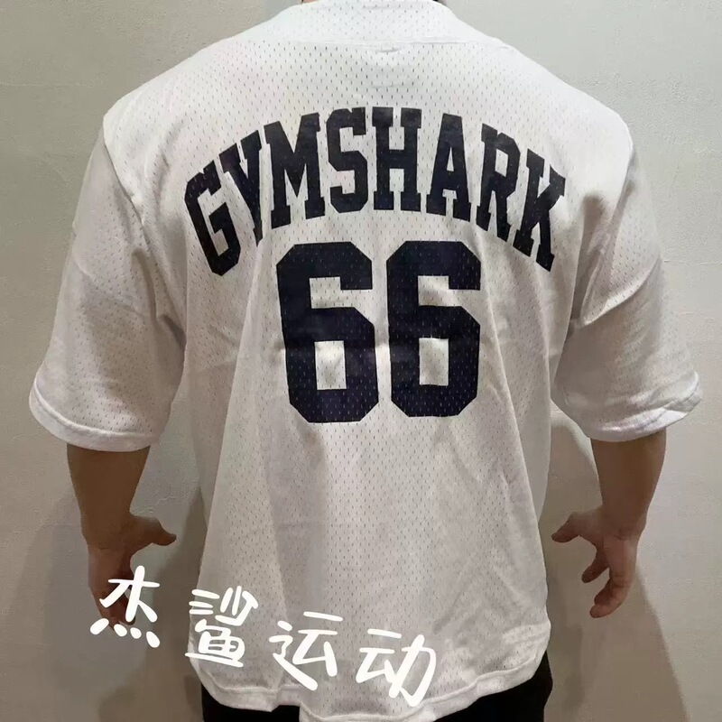 In-Stock Gymshark Letter Logo 66 Unisex American Style Sports Casual Loose Baseball Cardigan Breathable Short Sleeve H3 In-Stock Gymshark Letter Logo 66 Unisex American Style Sports Casual Loose Baseball Cardigan Breathable Short Sleeve H3