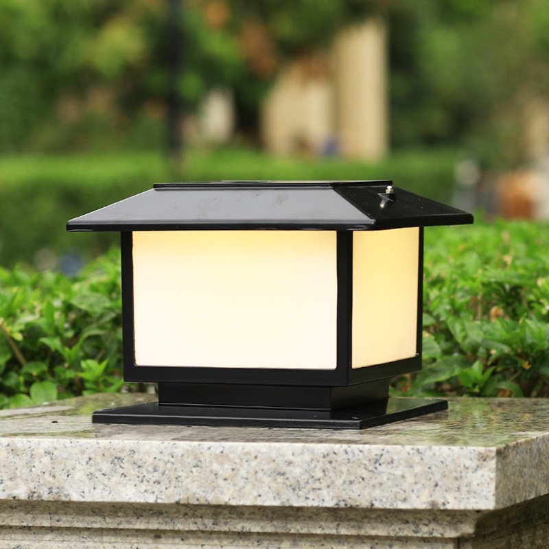 Solar column head light modern led outdoor waterproof villa garden garden light simple outdoor column wall light
