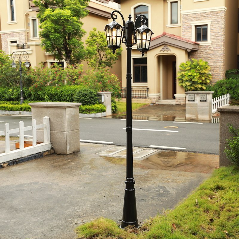 Outdoor Street Lamp Eurostyle Waterproof Outdoor Villa Garden Walk Road Light American Double Head Landscape Hallway Community Courtyard Lights