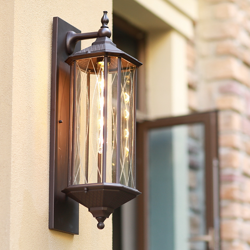 Outdoor wall light new Chinese style outdoor waterproof simple corridor aisle wall light creative villa garden courtyard gate light