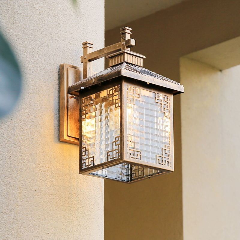 Solar Wall Lamp Outdoor Waterproof New Chinese Rural Walkway Light Outdoor Simple Balcony Garden Courtyard Villa lamp