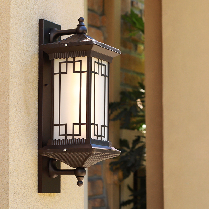 Outdoor Patio Wall Lamp Waterproof Villa Garden Gate Light Outdoor Chinese Retro Terrace Hallway Aisle Exterior Wall Lamp